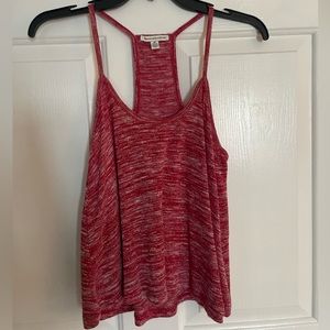 Red Knit Raceback Tank Top